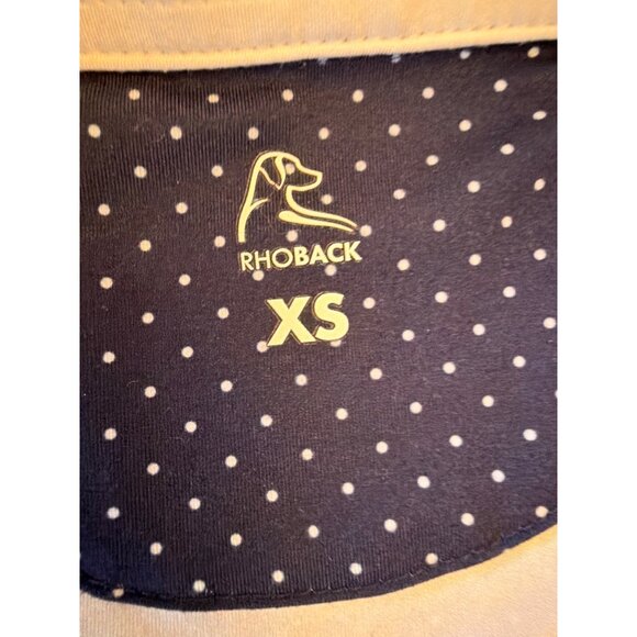 Rhoback XS Navy Polka Dot Long Sleeve Performance Quarter-Zip Pullover - Picture 3 of 5